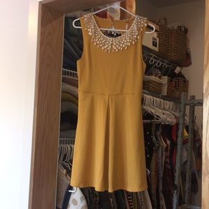 Free people mustard yellow Peter Pan collar